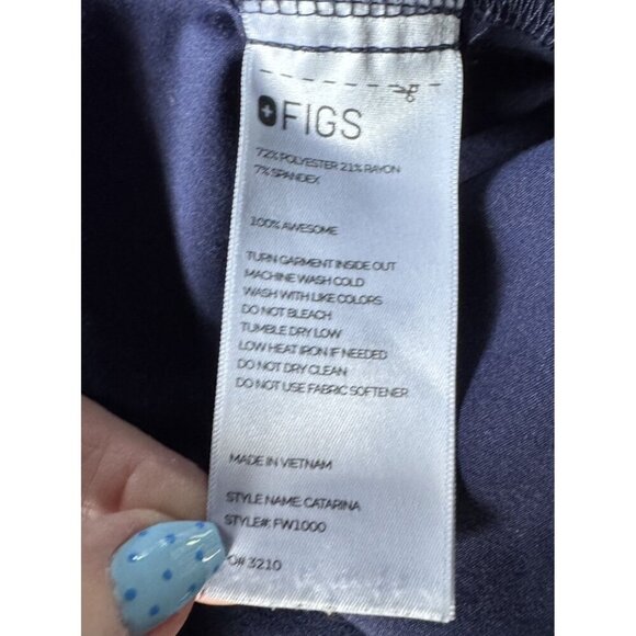 FIGS Woman's Sz XXL Catarina Navy Blue Scrub Top Pocket - Picture 5 of 9